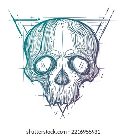 tattoo skull Retro design for logos, cards, Halloween.