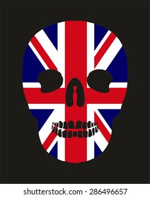 tattoo skull united kingdom flag vector art