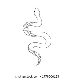 Tattoo snake design. Vector illustration. Traditional Tattoo Old School Tattooing Style Ink. Snake silhouette illustration.