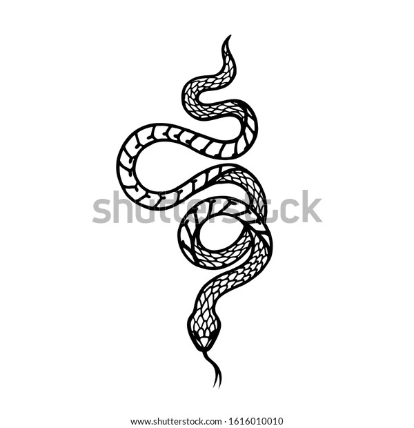 Tattoo Snake Traditional Black Dot Style Stock Vector Royalty Free 1616010010