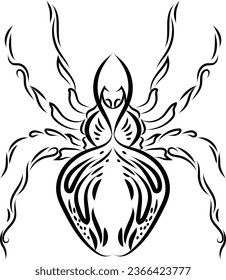 Tattoo of a spider, illustration, vector on a white background.