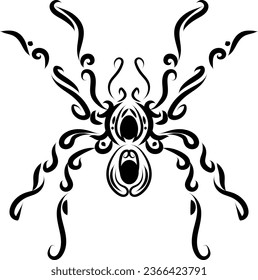 Tattoo of a spider, illustration, vector on a white background.
