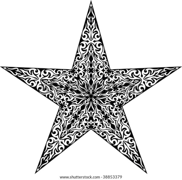 Tattoo Star Stock Vector (Royalty Free) 38853379