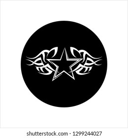 Tattoo Star Design, Clean Vector Art Illustration