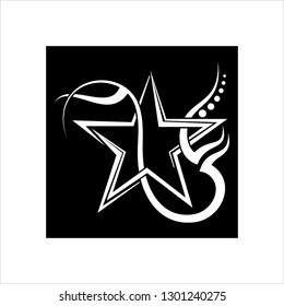 Tattoo Star Design, Clean Vector Art Illustration