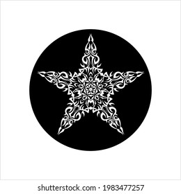 Tattoo Star Design, Clean Vector Art Illustration