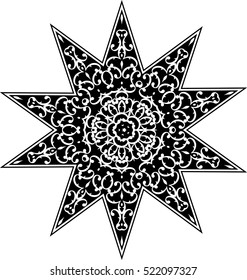 Ilustración del vector de símbolo de estrella de tatuaje