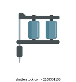 Tattoo-Stahlmaschinensymbol. Flache Illustration der Tätowierstahlmaschine, Vektorsymbol einzeln auf weißem Hintergrund