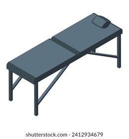 Icono de lecho de estudio de tatuaje vector isométrico. Trabajar la belleza de la moda. Belleza empresarial