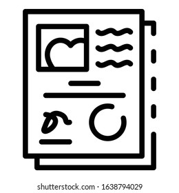 Tattoo studio certificate icon. Outline tattoo studio certificate vector icon for web design isolated on white background