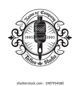 tattoo studio classic emblem vintage