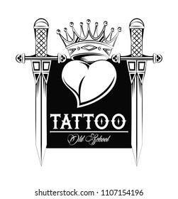 Tattoo studio design in black and white