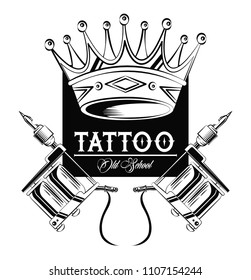 Tattoo studio design in black and white