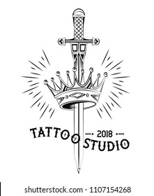 Tattoo studio design in black and white