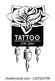 Tattoo studio design in black and white