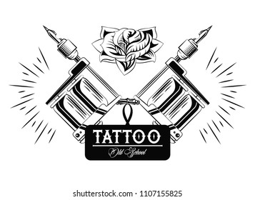 Tattoo Studio Design Black White Stock Vector (Royalty Free) 1107155825 ...