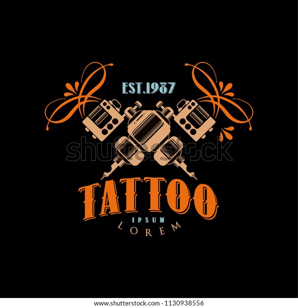 Tattoo Studio Logo Design Template Estd Stock Vector Royalty Free 1130938556