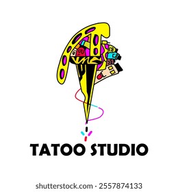 TATTOO STUDIO LOGO ICON,VECTOR ILLUSTRATION