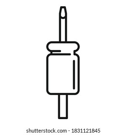Icono de la aguja de Tattoo studio. Icono del vector de aguja del estudio del tatuaje de contorno para diseño web aislado en fondo blanco