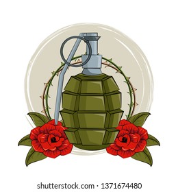 Tattoo studio old school. grenade.