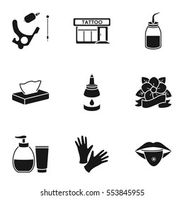 Tattoo studio set icons in black style. Big collection of tattoo studio vector symbol stock illustration