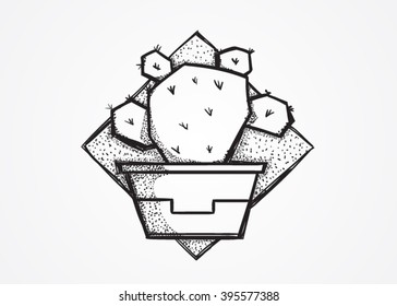 Tattoo style cactus