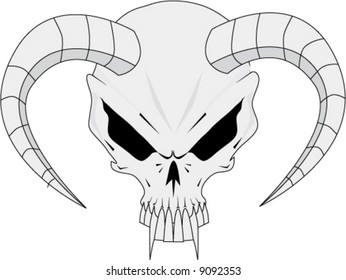 Tattoo Style Demon Skull