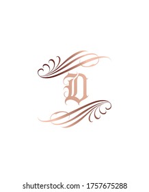 Estilo de letra de tatuaje tipo de letra D plantilla de logotipo, logotipo vectorial para la identidad empresarial y de la empresa 
