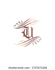 Estilo de letra de tatuaje tipo plantilla de logotipo de U, logotipo vectorial para la identidad empresarial y de la empresa 
