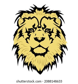 Estilo de tatuaje León de cara vectorial arte adecuado para el logo de la mascota
