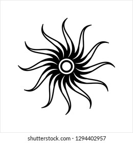 Tattoo Sun, Ilustración de arte de vectores tribales de llama
