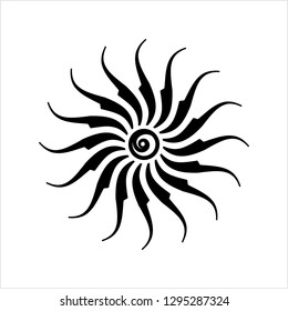 Tattoo Sun, Flame Tribal Vector Art Illustration