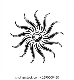 Tattoo Sun Flame Tribal Vector Art Stock Vector (Royalty Free) 1390009460