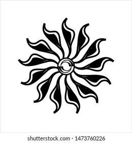 Tattoo Sun, Flame Tribal Vector Art Illustration