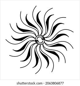 Tattoo Sun, Flame Tribal Vector Art Illustration