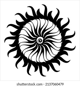 Tattoo Sun, Illustration über flammtribale Vektorgrafik