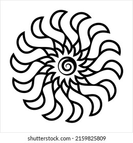 Tattoo Sun, Flame Tribal Vector Art Illustration