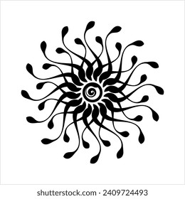 Tattoo Sun, Illustration über flammtribale Vektorgrafik