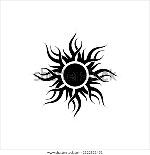 Tattoo Sun,\
Flame Tribal Vector Art\
Illustration