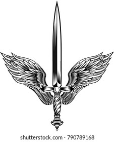 tattoo sword with wings
