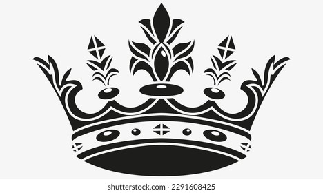 Tattoo And T Shirt Design Black And White Hand Drawing Crown Ornament