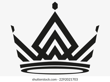 Tattoo And T Shirt Design Black And White Hand Drawing Crown Vector Artwork