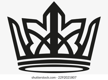 Tattoo And T Shirt Design Black And White Hand Drawing Crown Vector Artwork
