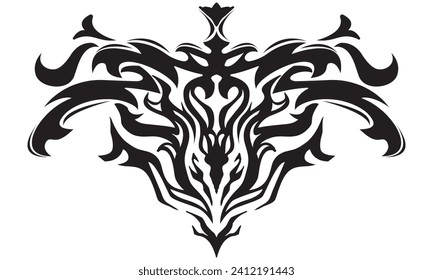 Tattoo And T Shirt Design Black And White Hand Drawing Vector Illustration Mandala Dragon Face Vector Art Design