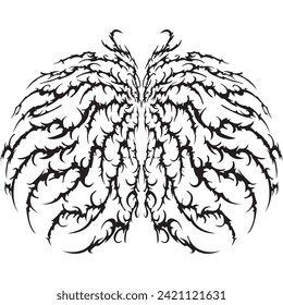 Tattoo And T Shirt Design Black And White Hand Drawing Vector Illustration Special Fantasy Butterfly