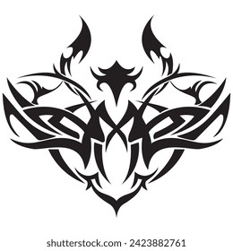 Tattoo And T Shirt Design Black And White Hand Drawing Vector Illustration Special Fantasy Devil Head, Face Mask