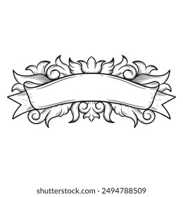 diseño de tatuaje y camiseta en blanco y negro dibujado a mano cinta grabado ornamento Arte vectorial	