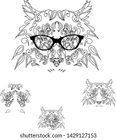 tattoo tiger mandala print vector