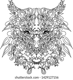tattoo tiger mandala print vector