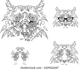 tattoo tiger mandala print vector